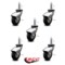 Service Caster 3 Inch Chrome Hooded Neoprene Rubber 3/8 Inch Grip Ring Stem Casters SCC, 5PK SCC-GR03S310-NPRB-BC-716138-5 - alternate 4